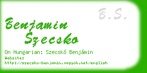 benjamin szecsko business card