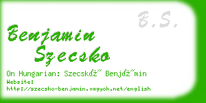 benjamin szecsko business card